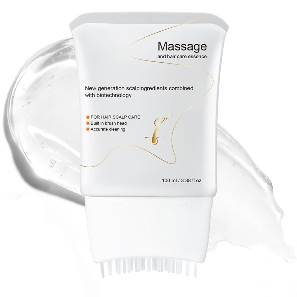 HairGrowthSerumwithBuilt-inBrush,HeartLeafExosomesExtractsm,100ml|ScalpSerumwithEchinacea&GreenTeaEx
