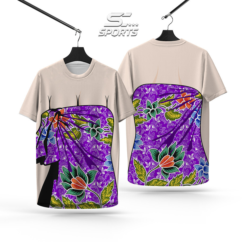 SI SPORTS – Floral Splash Pink Skong Edition เสื้อสงกรานต์ลายดอกสีม่วงแดงสดใส พรีเมี่ยม แห้งเร็ว