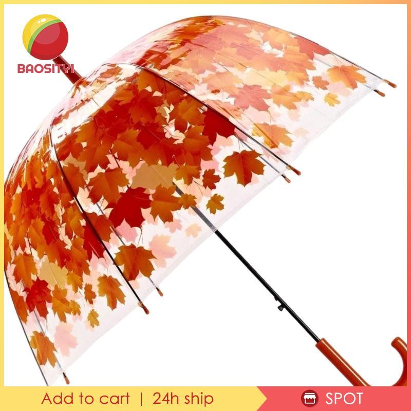 [Baosity1] โปร่งใส Maple Leaf ร่มแฟชั่น Photo Prop Maple Leaf สีเขียว