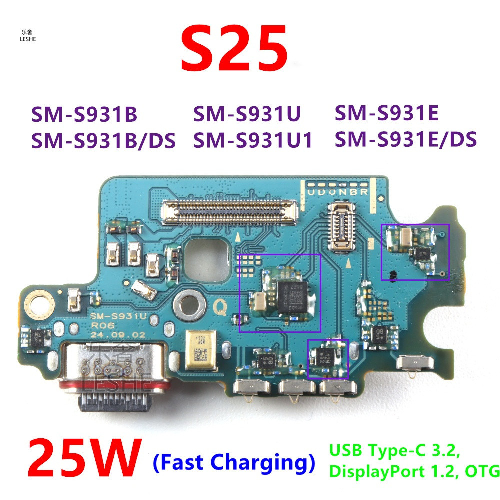 ชาร์จพอร์ต Dock Connector Flex สําหรับ Samsung Galaxy S25 SM-S931B S931B/DS S931U S931 USB Connector