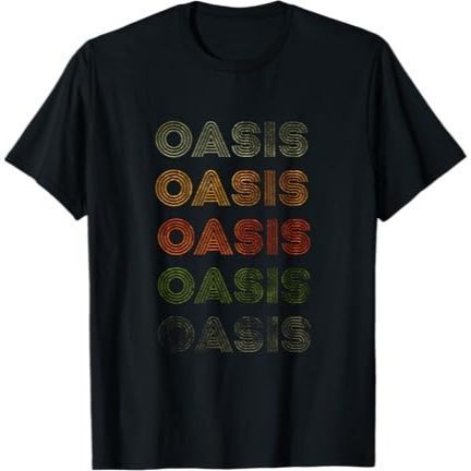 Love Heart Oasis Tee Grunge เสื้อยืด Oasis สีดําสไตล์วินเทจ