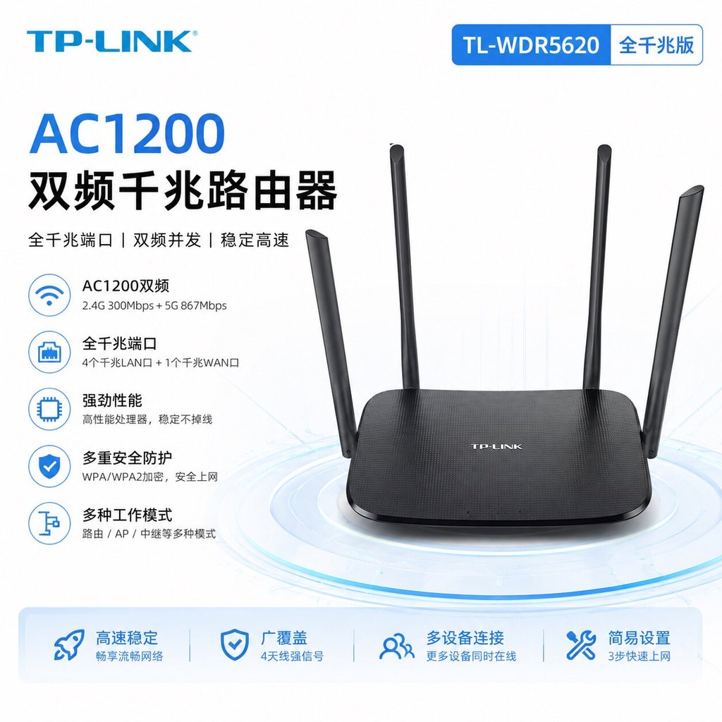 Gigabit Version 5GWiFi Full Netcom Wall King AC1200M ขายส่ง 5620