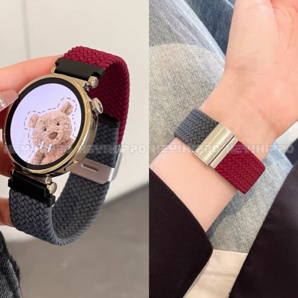 สายทอเหมาะสําหรับ Huawei GT6 41 มม./46 มม.สีบล็อกสายคล้องคอเหมาะสําหรับ Huawei Watch 5 3 GT5GT4GT2GT