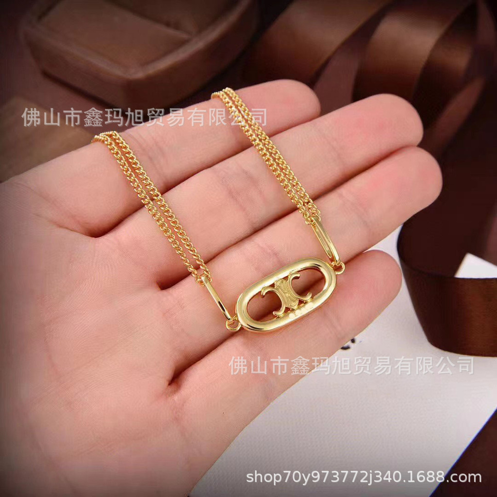 Arc de Triomphe Classic Series สร้อยคอหญิง Clavicle Chain Niche Design ชุบ 18k สร้อยข้อมือสร้อยคอ Co