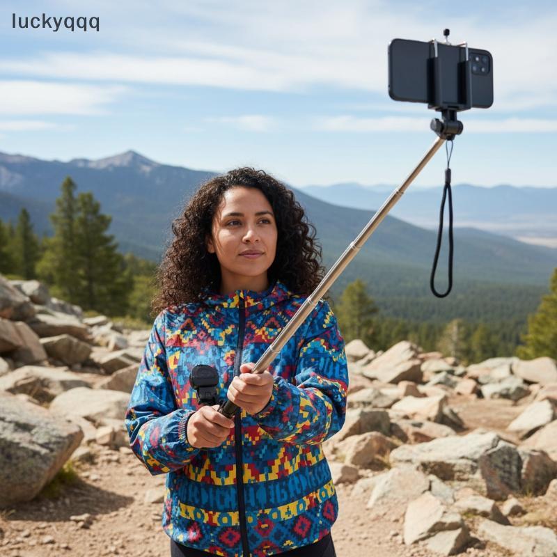 Luckyqqq TNW T26 Selfie Sti Mini ขยายโทรศัพท์ Grip ขาตั้งกล้องระยะไกล Vlog วิดีโอได้ดี