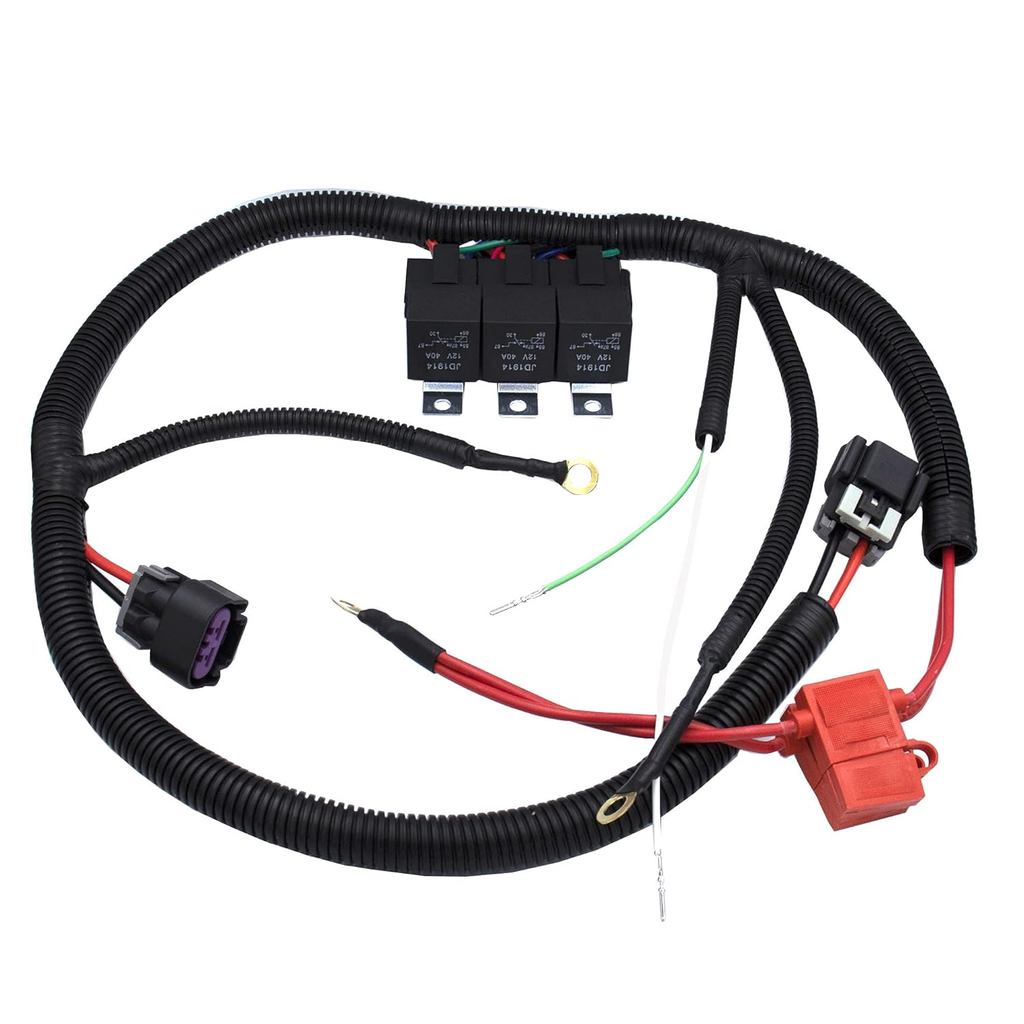 ไฟฟ้าพัดลมคู่อัพเกรดสายไฟ Fit สําหรับ GM 1999–2006 ECU ควบคุมพัดลมระบายความร้อนไฟฟ้าชุดสายรัดเปลี่ยน