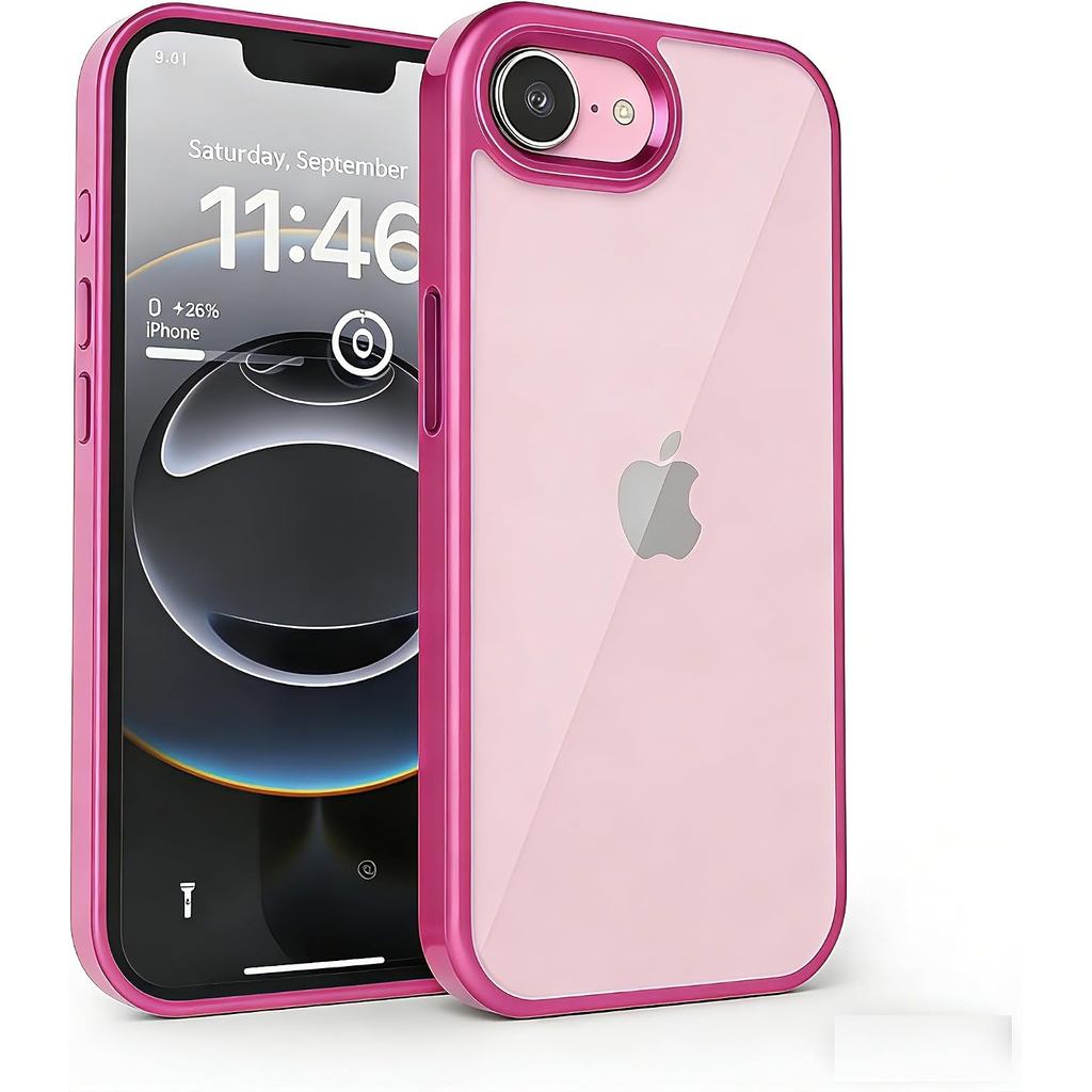 Gatita สําหรับ iPhone 17e และ iPhone 16e Case Clear Pink, Clear Back Case สําหรับ Pink 17 e Phone แล
