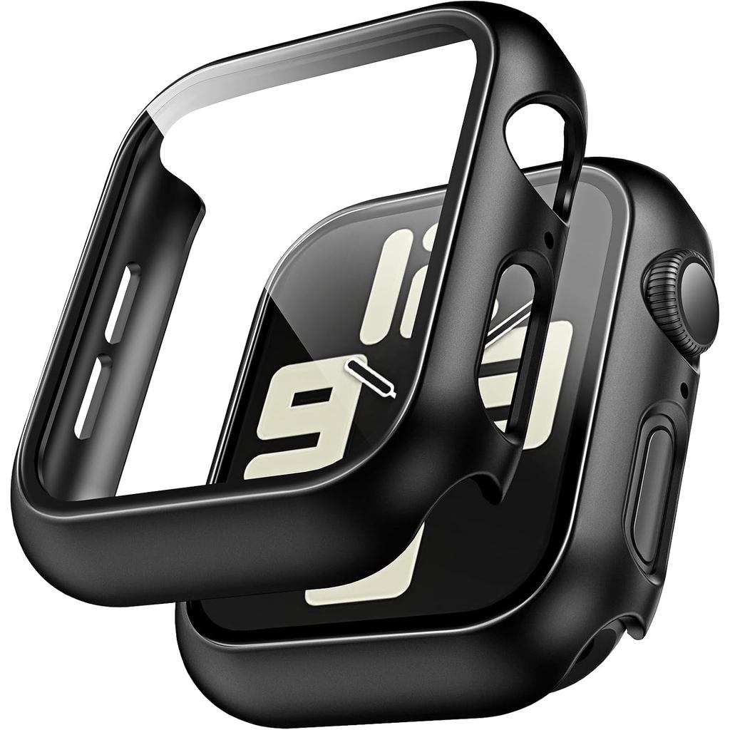 TAURI 2 แพ็ค Hard Case สําหรับ Apple Watch Series 3/2/1 42 มม.ในตัว 9H กระจกนิรภัยป้องกันหน้าจอ Slim