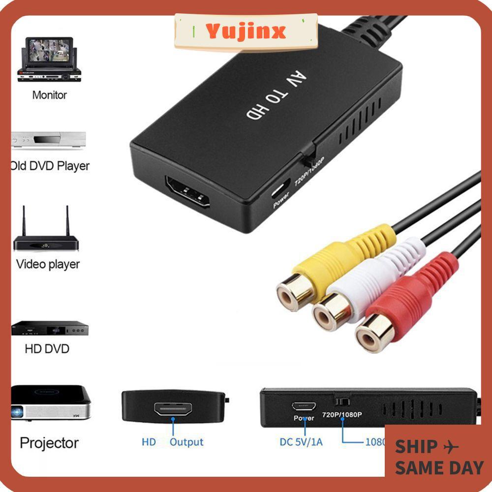 YUJINX RCA to HD Converter VHS Home DVD Audio Video สําหรับ PS1 PS2 PS3 STB Xbox