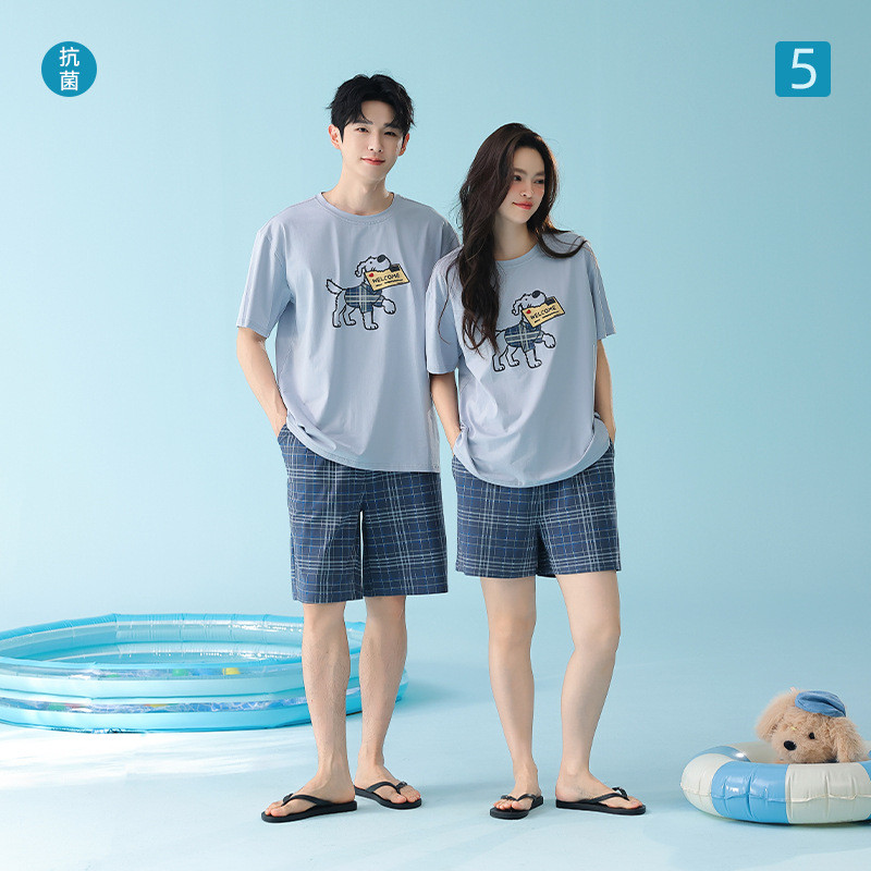 Super Soft Modal Summer Class a Cool Cotton Short-Sleeved Couple Pyjamas Women Summer Men Thin Homew