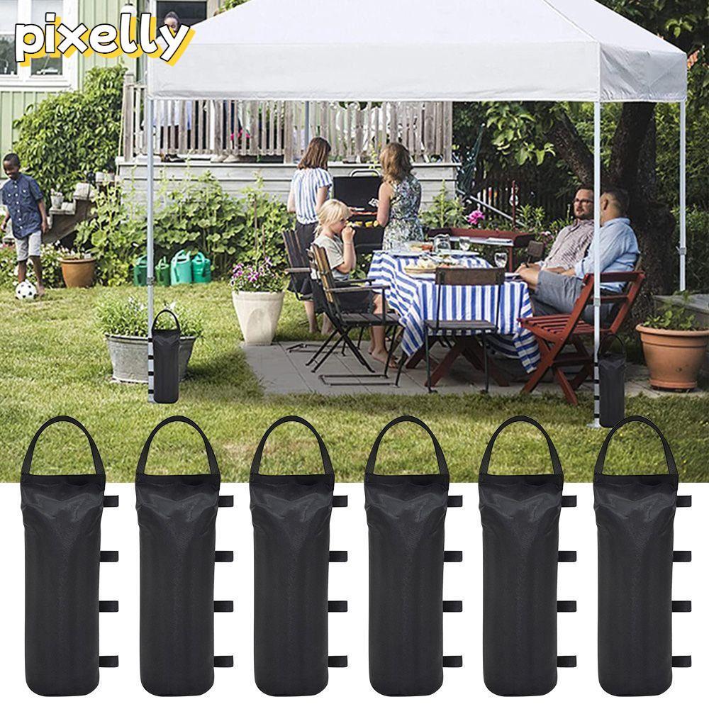 PIXELLY 1/4 ชิ้น Garden Gazebo ขาเท้า, Canopy Black Tent Sandbag, ทนทานพร้อมที่จับน้ําหนักถุงทรายกลา