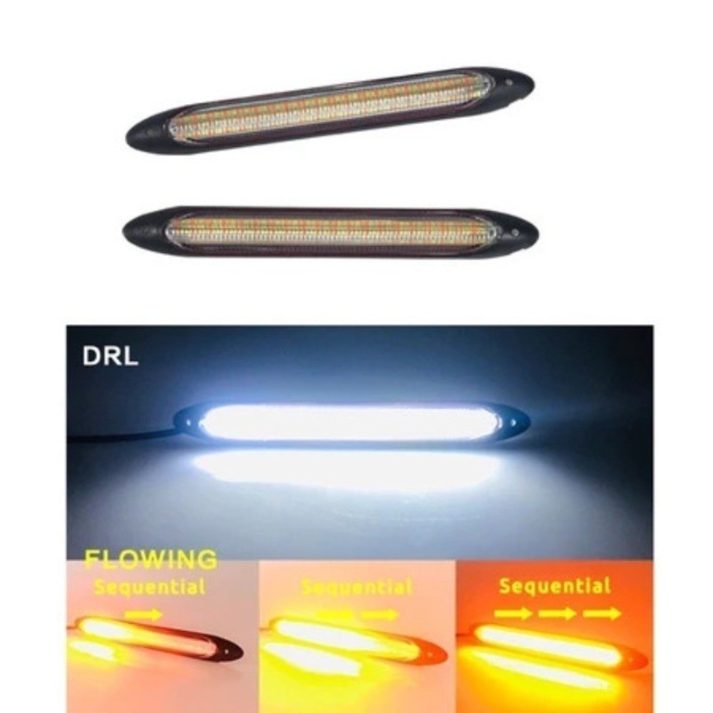 RK LED DRL พร้อมสัญญาณไฟเลี้ยวสีเหลืองลําดับ กันน้ํา 12V ติดตั้งง่าย 15.5cm เหมาะสําหรับรถทุกประเภท
