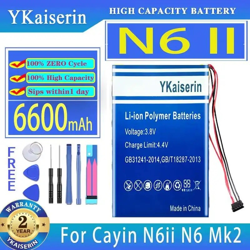 ความจุสูงที่เชื่อถือได้ Power เครื่องเล่นแบตเตอรี่สําหรับ Cayin N6ii A01 N6 Mk2 II 6600Mah