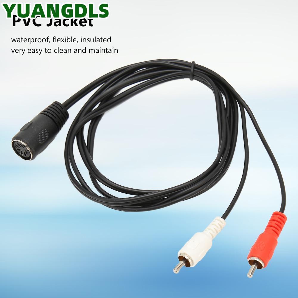 YUANG DIN 7 Pin Female to Dual RCA Male Cable, 1.5m/4.9ft Plug and Play Sound Adapter Cable, Profess