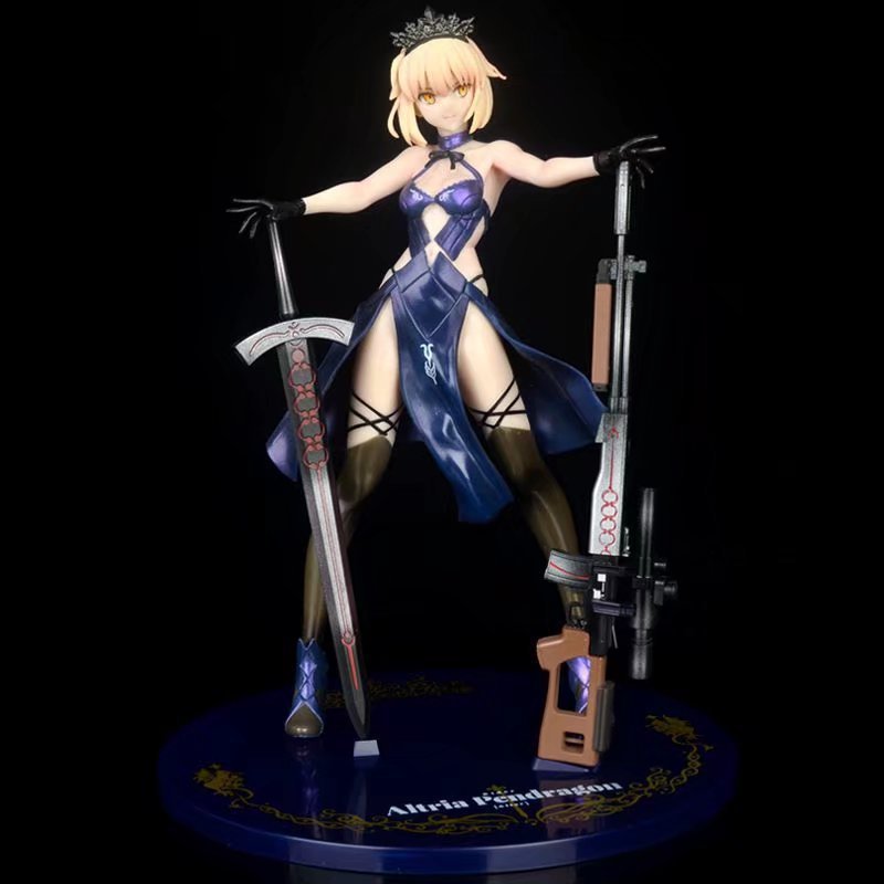 Premium-FGO Black Saber Fate Anime Figure - Dark Saber Draging Spear Model Collectible