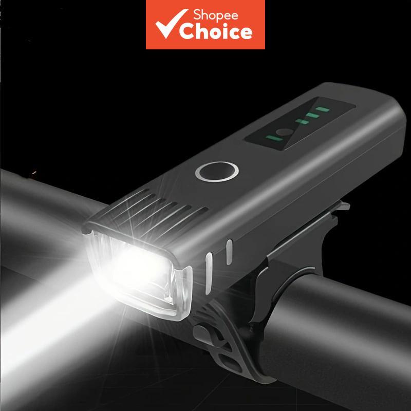 ไฟหน้าจักรยานสเปคเยอรมัน ไฟหน้าจักรยานเสือภูเขา กลางแจ้ง ชาร์จด้วย USB ไฟ LED สําหรับขี่กลางคืน อุปกรณ์ปั่นจักรยาน อายุการใช้งานแบตเตอรี่ยาวนาน