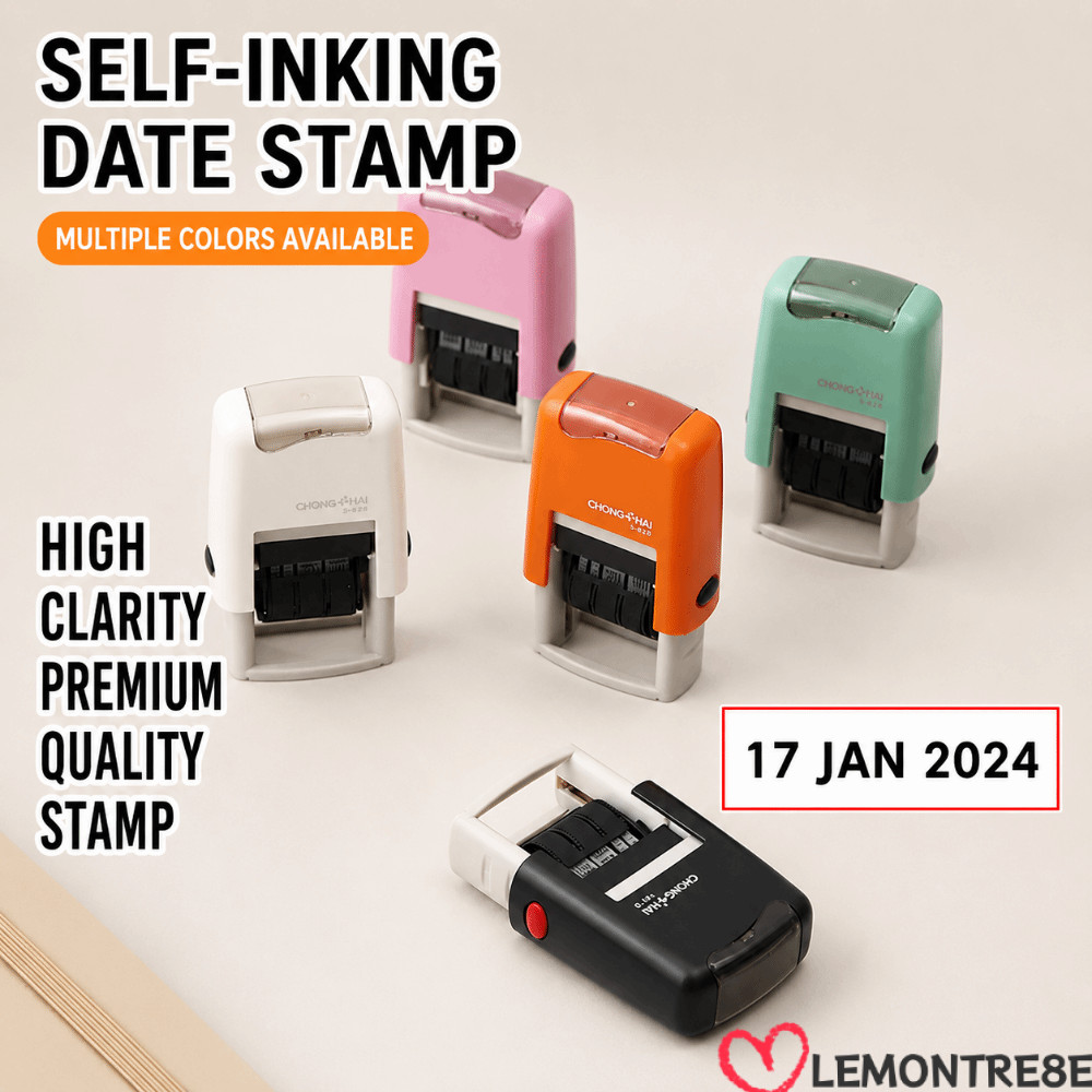 LEMONTREE Day-month-year Data Stamp,หมึกอัตโนมัติกลับภาษาอังกฤษรุ่น Self-Inking แสตมป์,ปรับวันที่ล้อ