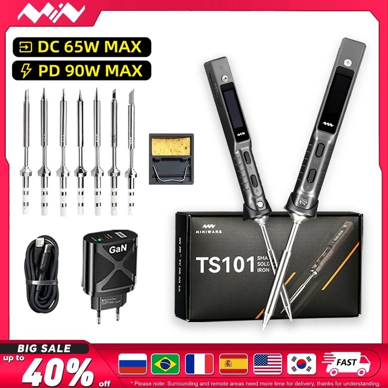 RWVD Original TS101 หัวแร้งปรับอุณหภูมิ Digital Solder Station 90W PD Charger Mini USB TS100 TS 101