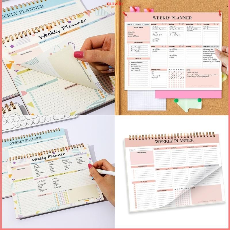 MAVLO Coil-binding Weekly Acacation Planner 52 Week Journal Notebook Weekly Planner