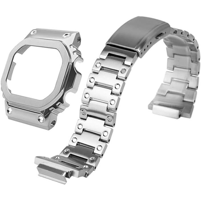 DW5600 Case Band Mod Kit, สแตนเลสกรณี Bezel Strap สร้อยข้อมือใช้งานร่วมกับ Casio G-Shock DW5600, GW-