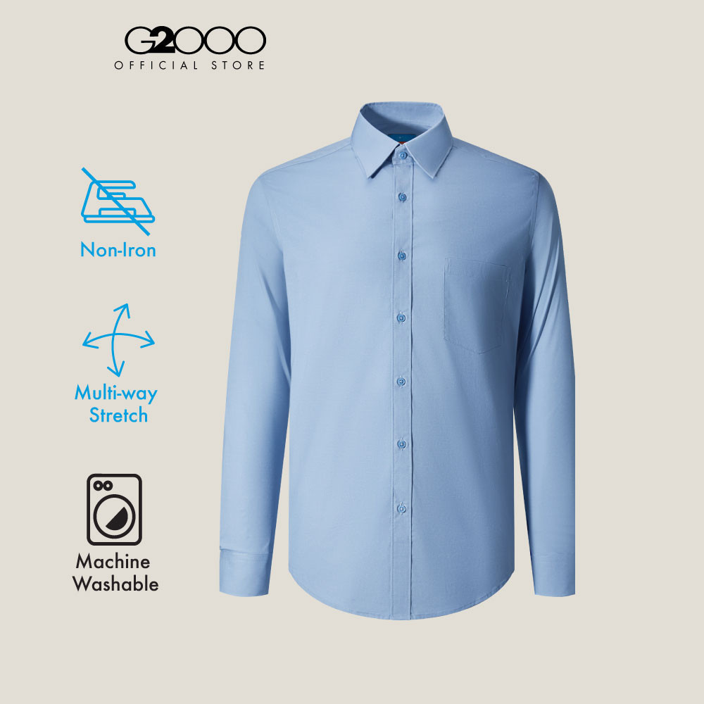 G2000 เสื้อเชิ้ตแขนยาวแบบทางการสำหรับผู้ชาย Smart Fit รุ่น 2112101271 BLUE