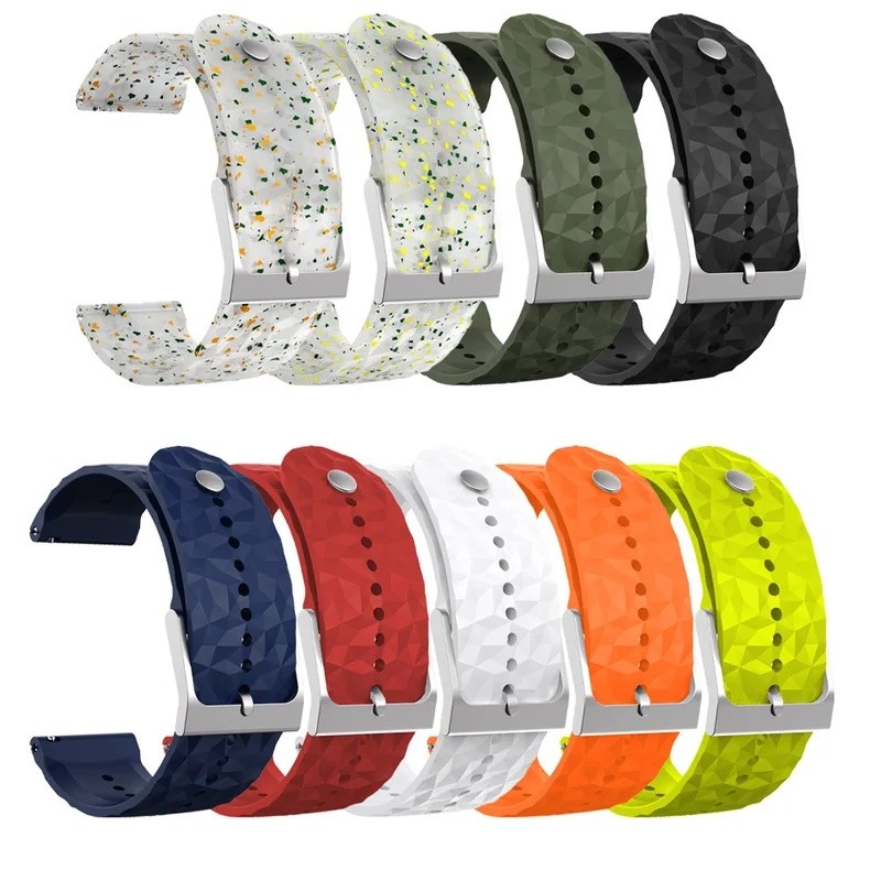 24 มม.สายคล้องคอสําหรับ Suunto 7 / 9/ D5 / Spartan Sport Wrist HR Baro ซิลิโคนสําหรับ SUUNTO 9 BARO 