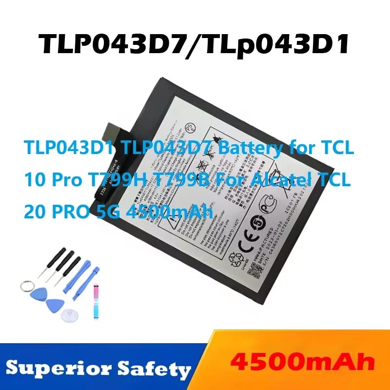 TLP043D1 TLP043D7 แบตเตอรี่สําหรับ TCL 10 Pro T799H T799B สําหรับ Alcatel TCL 20 PRO 5G 4500mAh