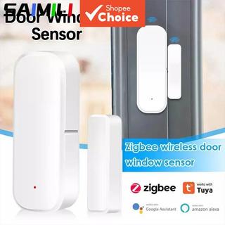 Home Security Alarm Saimili ZIGBEE3.0 Burglar ป้องกันประตูหน้าต่างเซ็นเซอร์ไร้สายแม่เหล็กเปิดเครื่องตรวจจับ