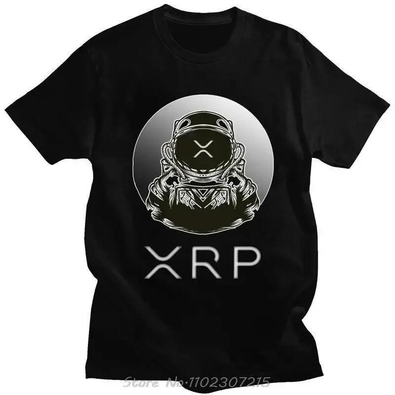 Whwk Ripple XRP To The Moon T Shirt Men Cotton Tshirt Urban Tee Tops Short Sleeved Bitcoin T-shirts 