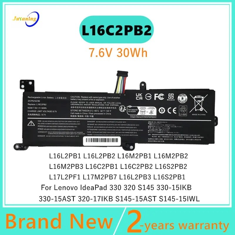 แบตเตอรี่สําหรับ Lenovo ideapad 320 s145 130 V320 V1 L16M2PB2 L16C2PB1 L16L2PB2 L16L2PB1 L16L2PB3 L1
