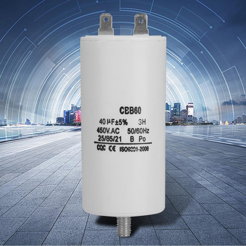 ตัวเก็บประจุ CBB60 450V 40uf ปั๊มน้ําสําหรับเครื่องซักผ้า 50/60Hz