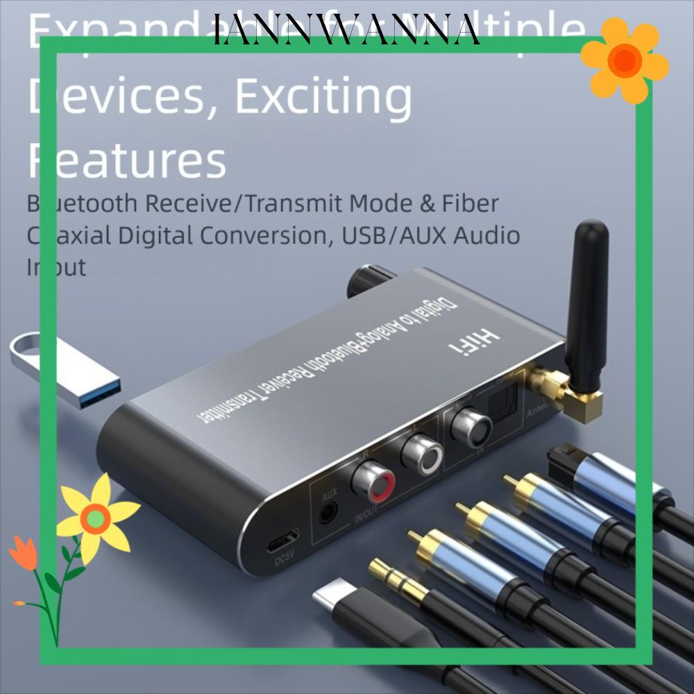 IANNWANA Digital Optical to 3.5 mm, 4 in 1 Aluminium Alloy Digital to Analog Audio Converter, พร้อม 