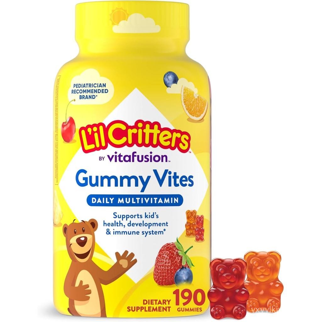 LilCrittersGVitesKidultivitamin|190กมีส|พร้อมวิตามินA,B,C,D,E|สารพันผลไม้|ปราศจากกลูเตนเด็กรายวัน