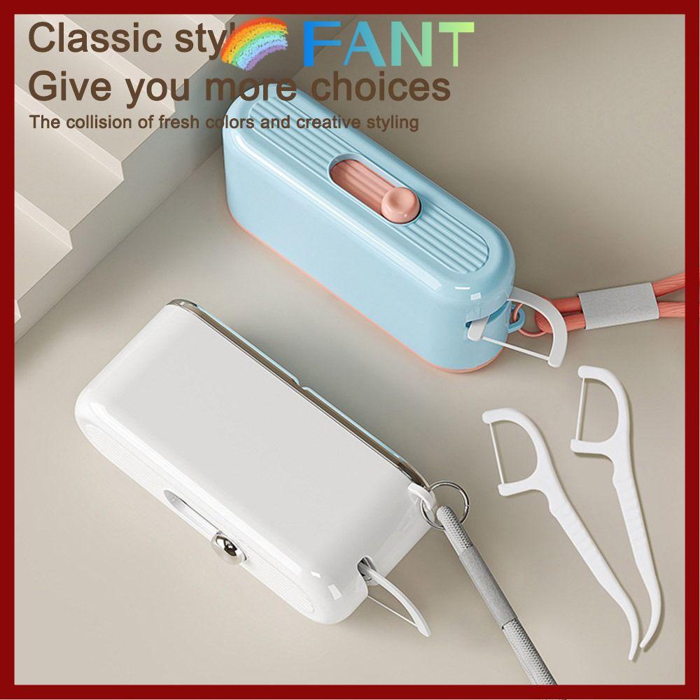 in stock กล่องไหมขัดฟันFANT ดูแลช่องปากเครื่องจ่ายไหมขัดฟันแบบดีดได้อัตโนมัติพร้อมแท่งไหมขัดฟันแบบใช้แล้วทิ้ง 10 ชิ้น