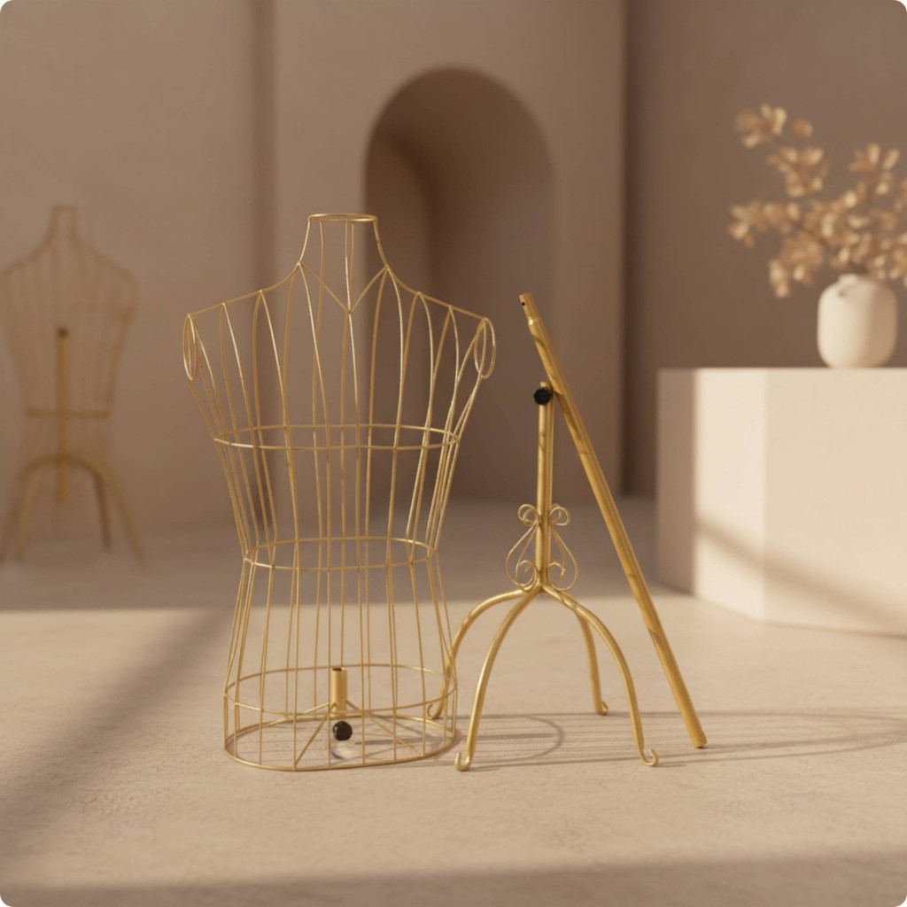 Wire Mannequin Torso ตกแต่ง Wireframe ชุดรูปแบบ Mannequin พร้อมขาตั้ง Vintage Display รูปแบบน้ําหนัก