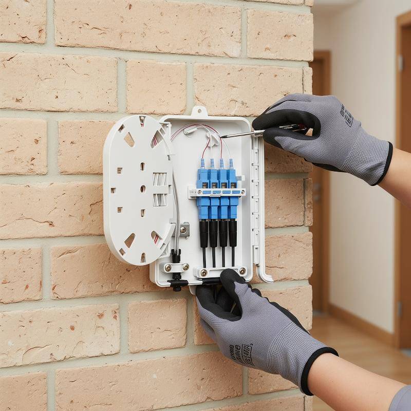 LightSky 4 Core Fiber Optic Terminal กล่อง FTTH อุปกรณ์เข้าสําหรับ Enterprise Cabling Infrastructure