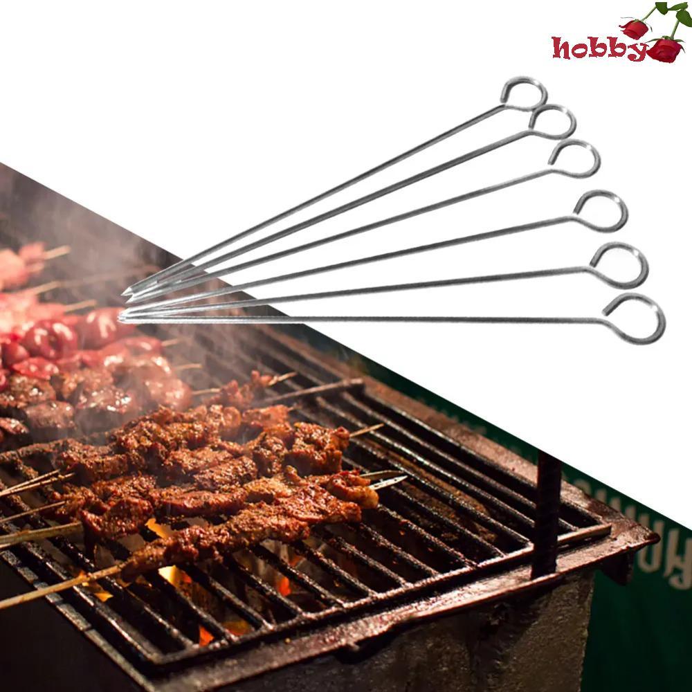 HOBBY 20 ชิ้นสแตนเลสบาร์บีคิว Skewers, Kabob Skewers แหวนย่าง Goose เข็ม, BBQ เครื่องมือ 20/25/30 ซม