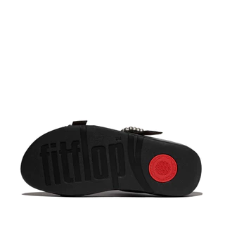 FITFLOP LULU CRYSTAL-BUCKLE SLIDES รองเท้าแตะผู้หญิง รุ่น E1E-090 สี BLACK