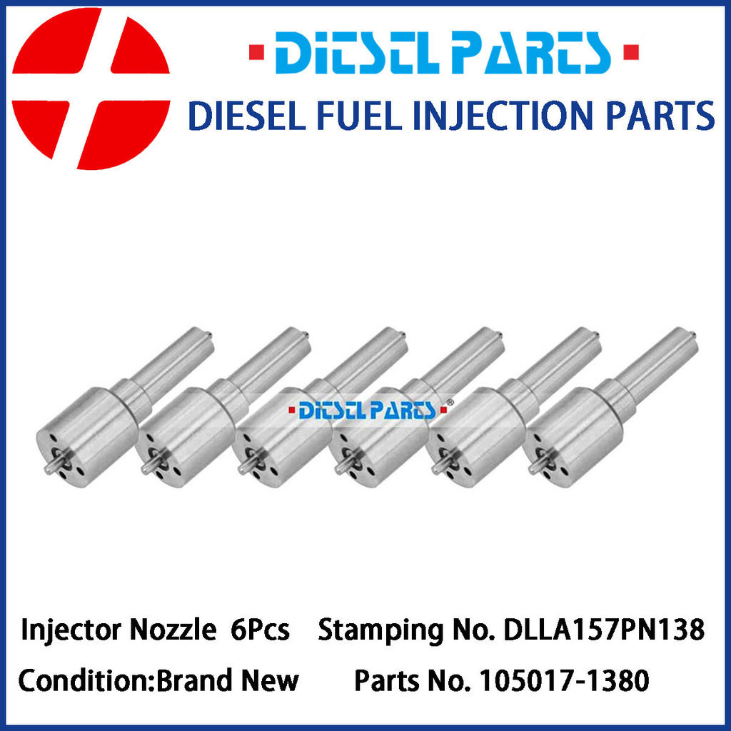 เคล็ดลับหัวฉีด Inejctor เชื้อเพลิงดีเซล 6 ชิ้น 105017-1380 DLLA157PN138 สําหรับ ISUZU FRR FSR FTR 6H