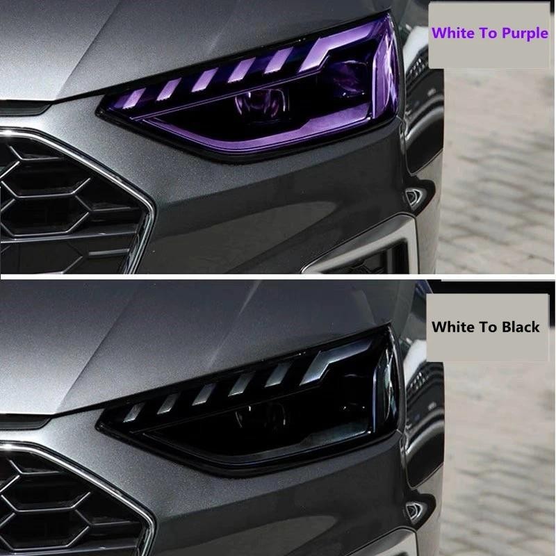 TPU Photochromic ฟิล์มกันรอยไฟหน้า PPF สีป้องกันฟิล์ม Photochromic เปลี่ยนสี UV ไฟหน้า Anti-scratch 
