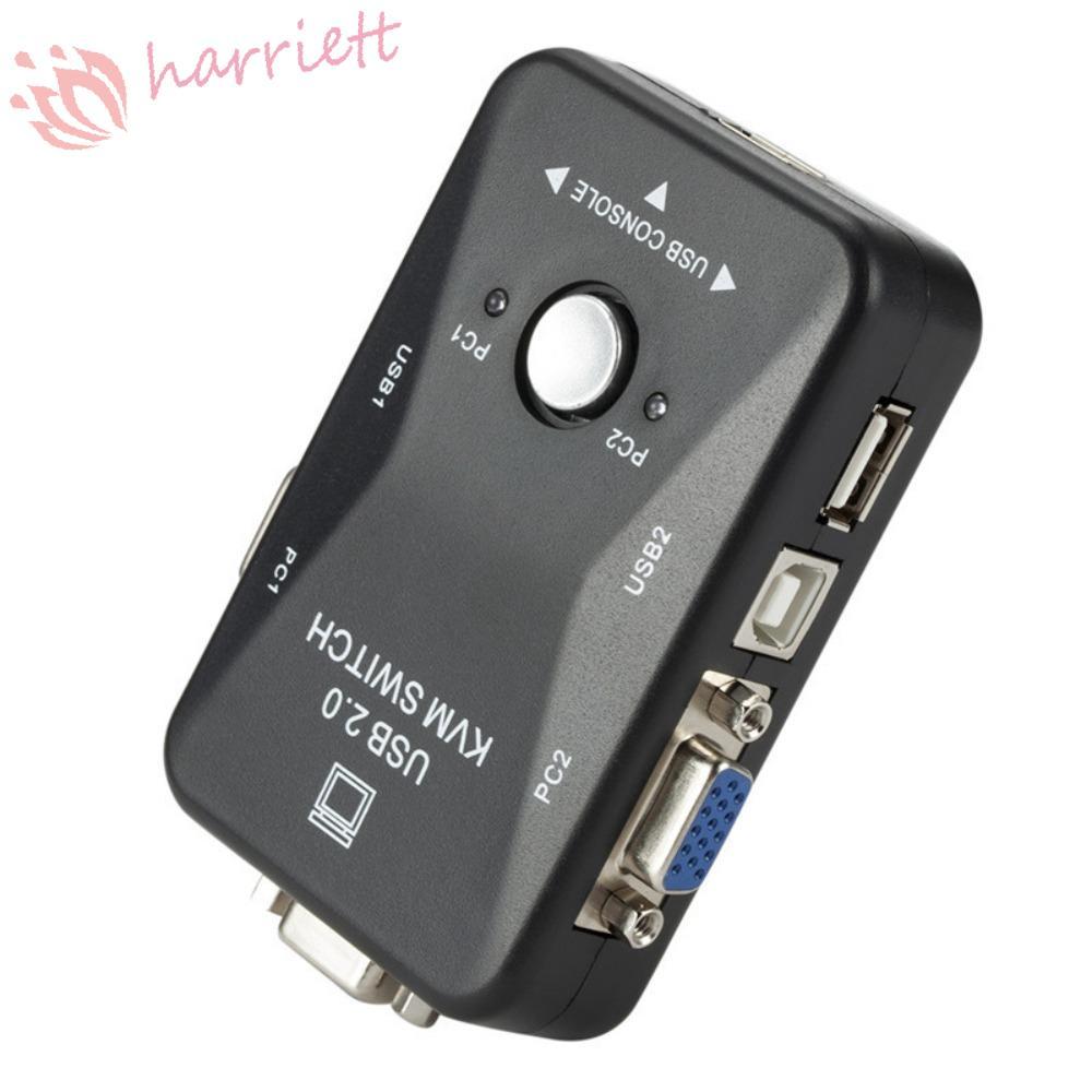 HARRIETT USB 2.0 KVM Switch Splitter, VGA KVM 2 พอร์ต VGA KVM Switch, Simple Operation สะดวก Switche