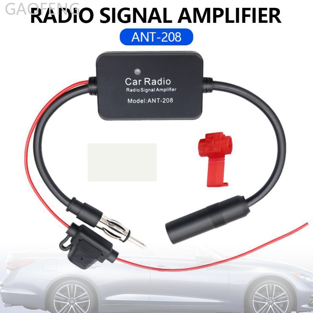 GAOFENG 12V เสาอากาศรถปฏิบัติสัญญาณ FM ชุด AM วิทยุ FM Universal Booster Amp อะไหล่รถยนต์ปฏิบัติ Aut