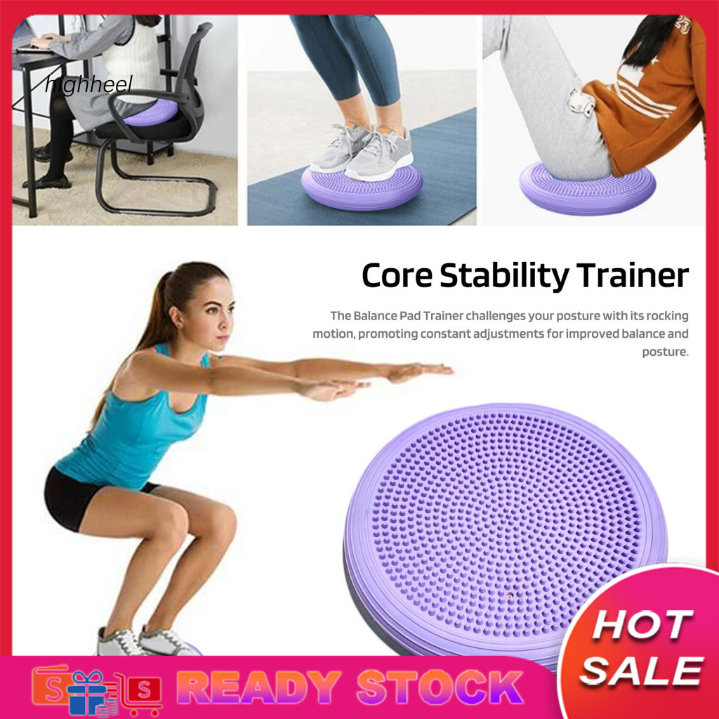 [คลังสินค้าพร้อม] แผ่นออกกําลังกาย Wobble Balance Cushion Pvc Yoga Balance Pad พร้อมปั๊มลม – Wobble 