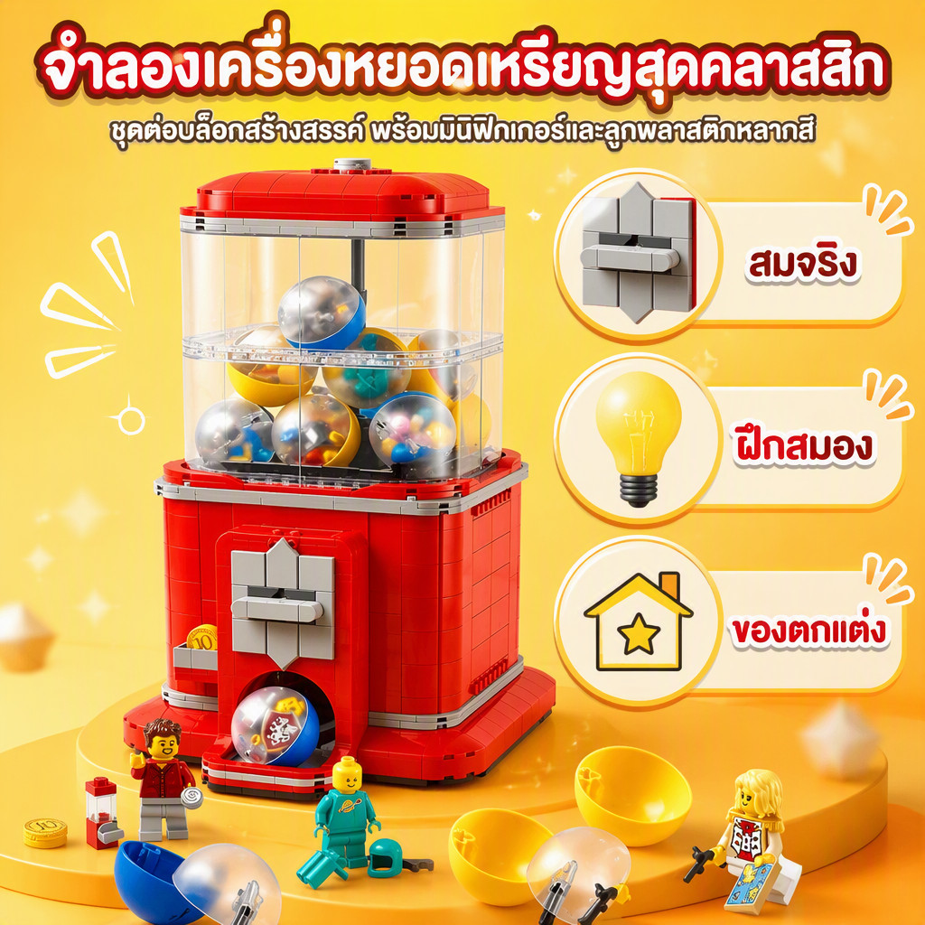 โมเดลเครื่องขายลูกอมแบบอัตโนมัติ Compatible Lego Ideas 21358 ชุดต่อเล่นเสริมพัฒนาการสำหรับเด็กชาย ขอ