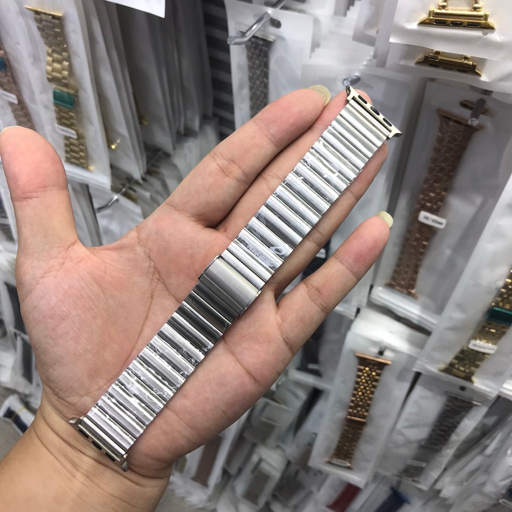 เหมาะสําหรับ s10 Apple iwatch11pro Huaqiangbei ultra3 สไตล์ใหม่ s9 สายนาฬิกาสแตนเลสโลหะเรียบง่าย