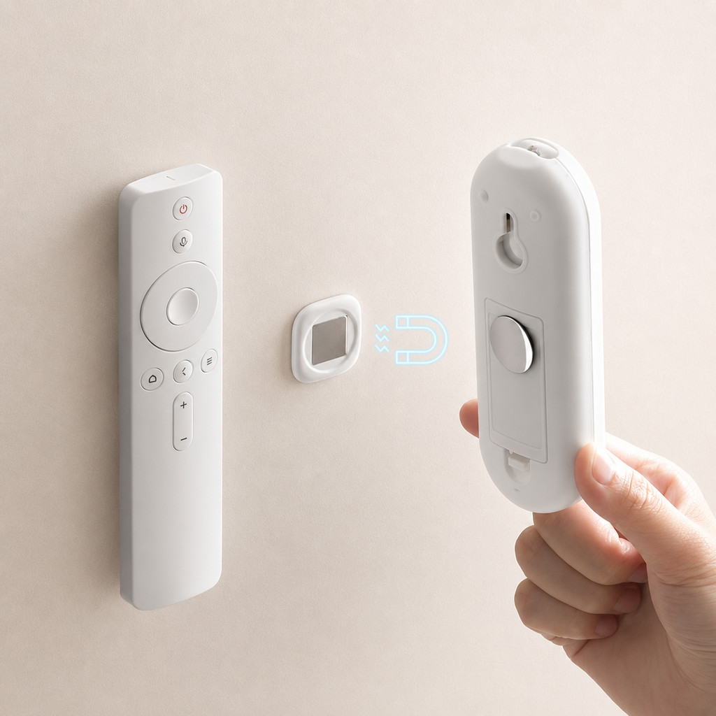 Omocha | (3 คู่) Remote control magnetic hook แผ่นแม่เหล็กกลมจัดระเบียบรีโมทติดผนัง ที่ติดรีโมทล