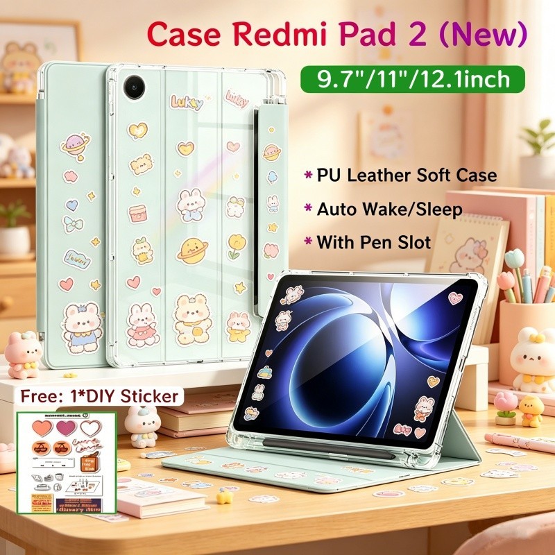 สําหรับ RedMi Pad 2 9.7 นิ้ว 2026 พร้อมช่องเสียบปากกาเคสแม่เหล็กสําหรับ RedMi Pad 2 11 นิ้วด้านหลังโ