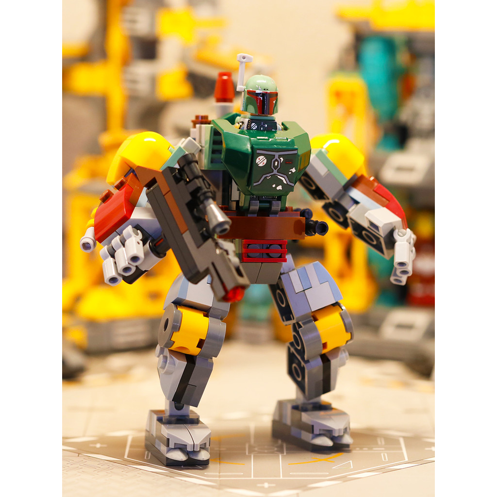บล็อกตัวต่ออินเทรนด์แห่งชาติ Star Wars Bounty Hunter Boba Fett Mecha Combat Armor Boy Fighting Toys 