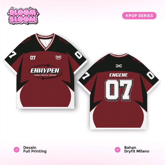 Jersey Idol Kpop Terbaru Enhypen Bite Me Version Model Y2k Retro Vintage Pria Wanita Bahan Dryfit Fu