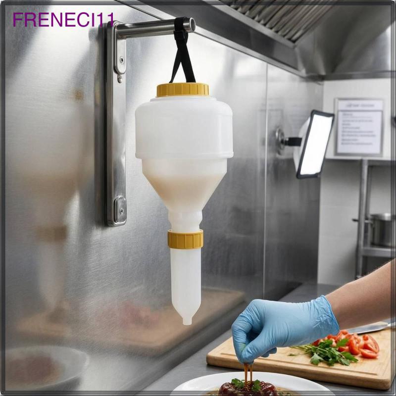 [freneci11] ขวดซอสแขวนเครื่องแต่งตัวโปร่งแสงเครื่องจ่ายพวยยาวสีเหลืองสําเนียงเครื่องปรุงรสกดขวดพลาสติก